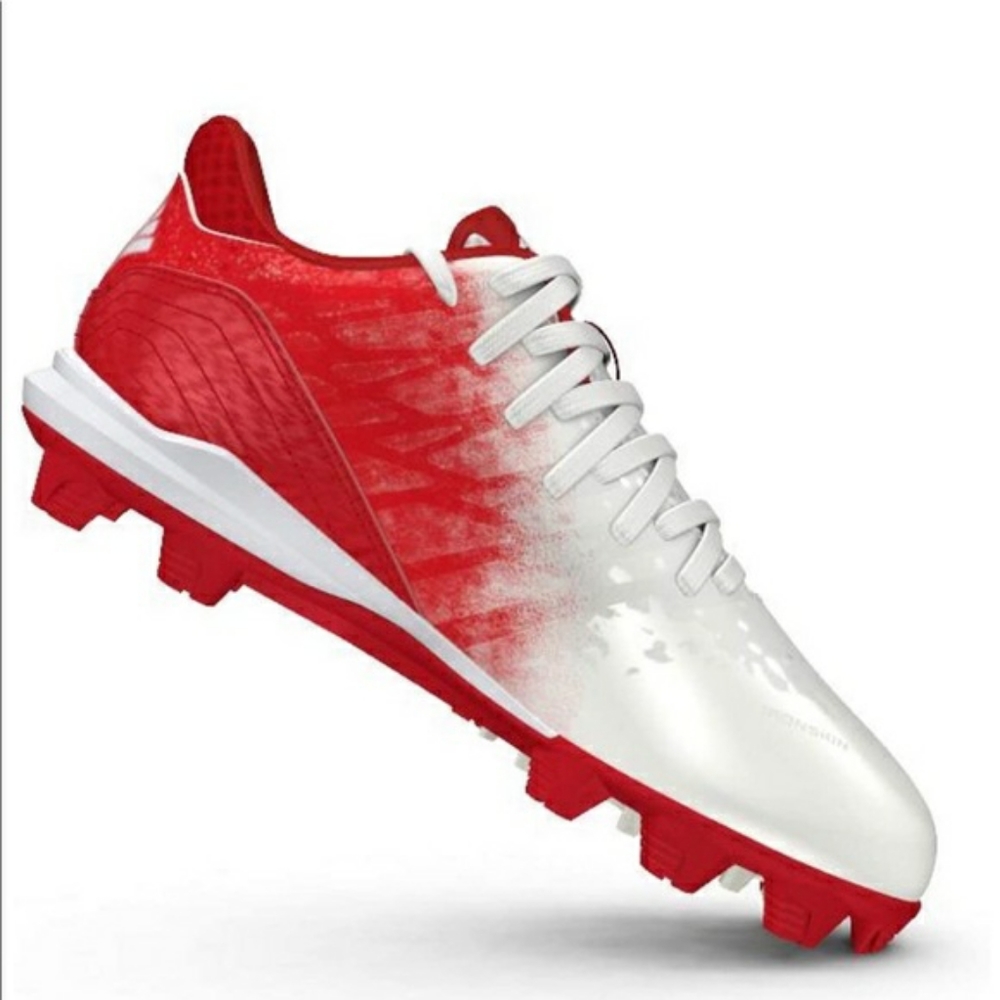 Adidas Icon 4 Md K White/Scar Baseball Shoes - Picture 1 of 7